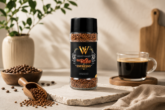 Velvet Valley Espresso Instant Coffee | Premium Coffee Blend | Rich & Bold Flavor | 100g jar